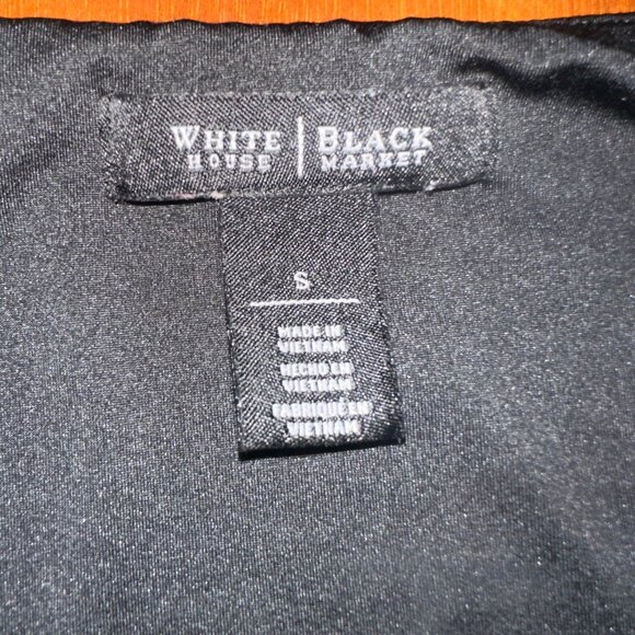 White House Black Market Basic Solid black Sleeveless Top scrunched S - Picture 5 of 9